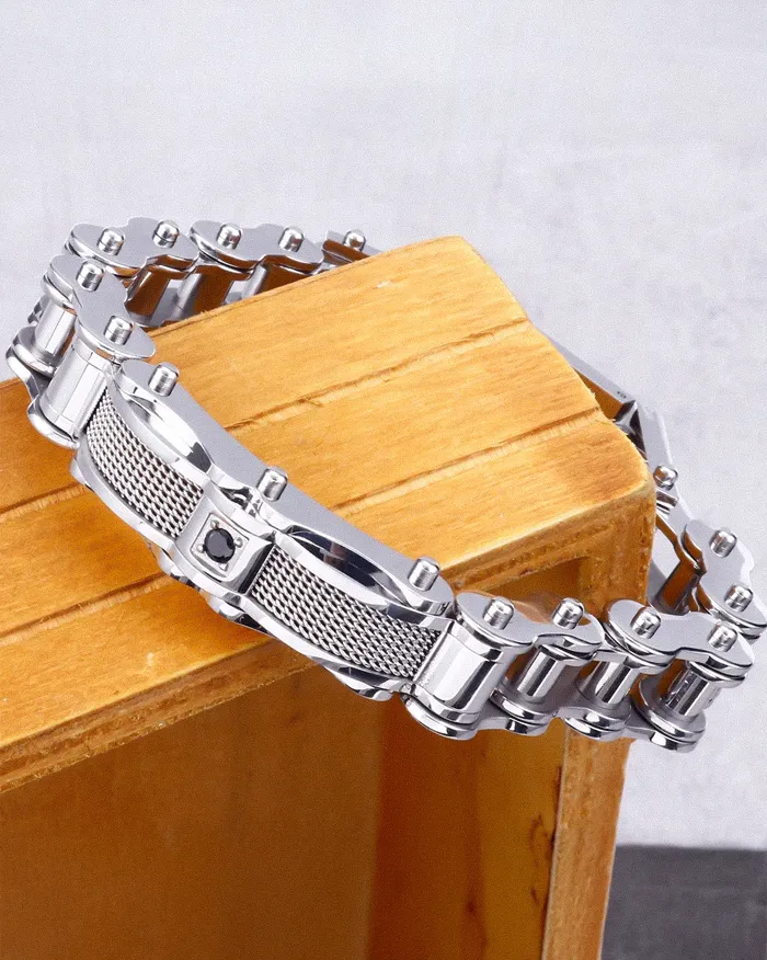 Stainless steel bike chain bracelet "Flux" - Image 5
