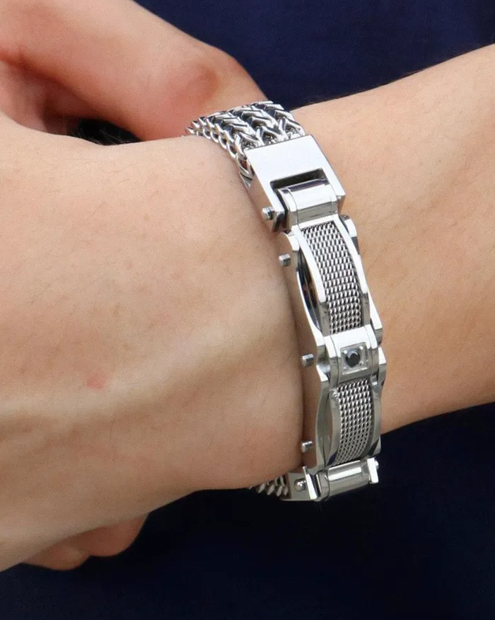 Stainless steel bike chain bracelet "Flux" - Image 9
