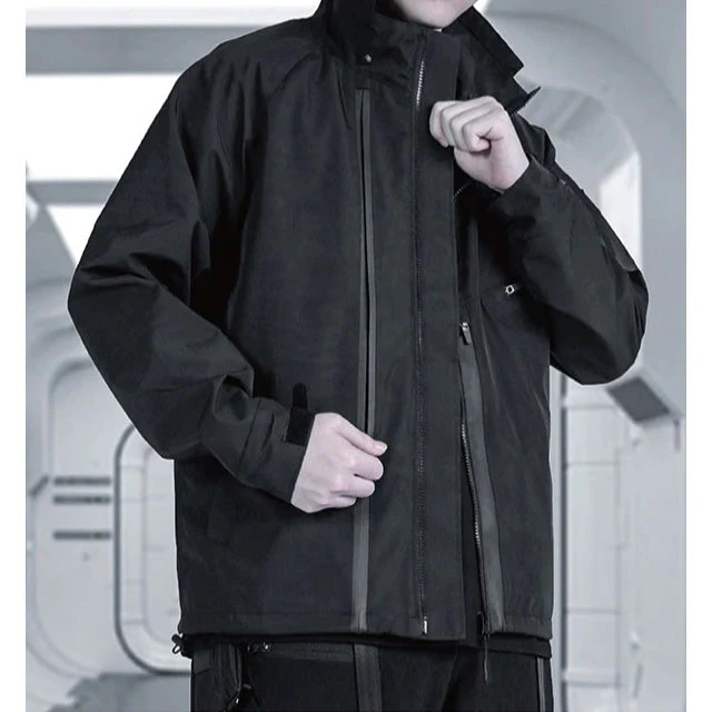 Black Techwear Windbreaker "Rinker" - Image 11
