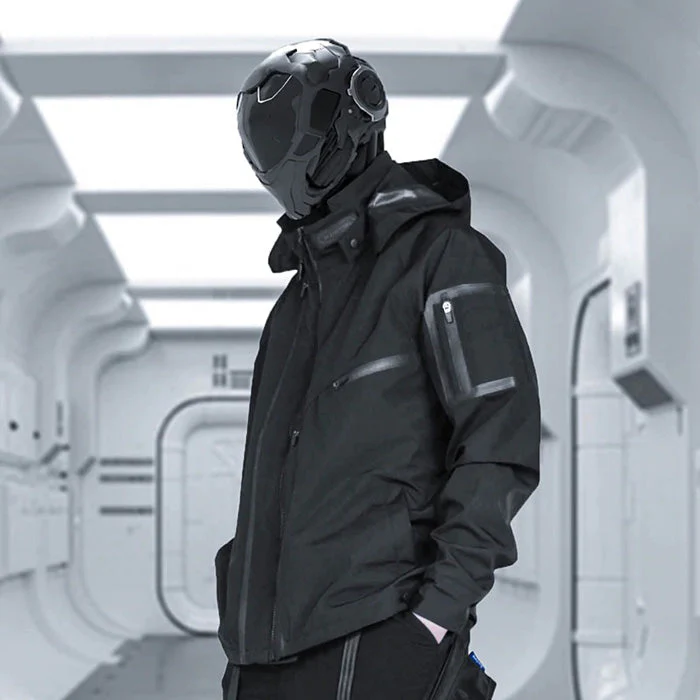 Black Techwear Windbreaker "Rinker" - Image 12