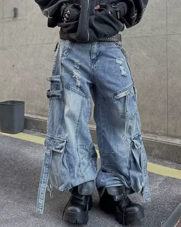 Y2k aesthetic jeans "Hakusan" - Image 2