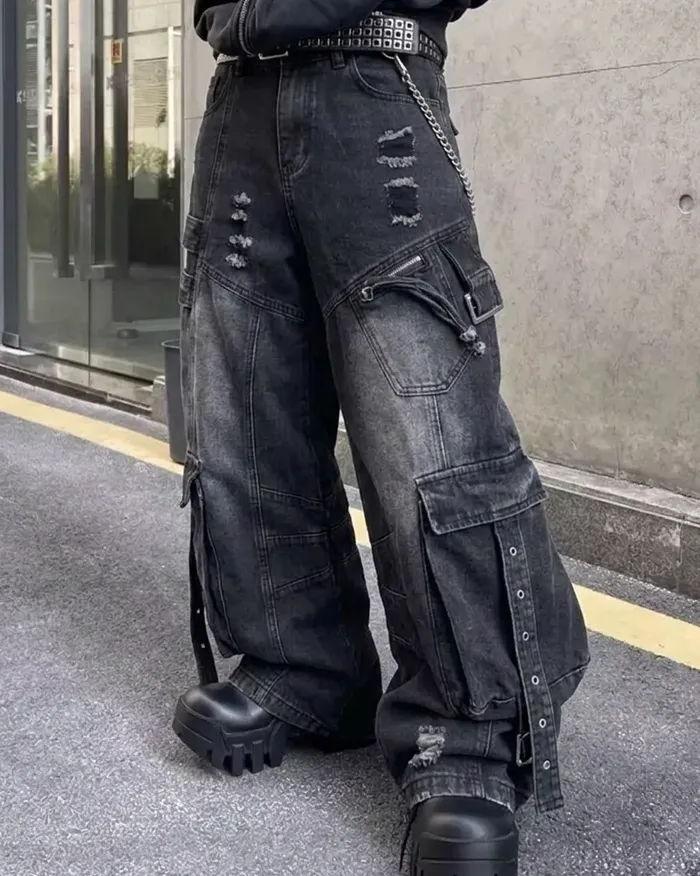 Y2k aesthetic jeans "Hakusan" - Image 3