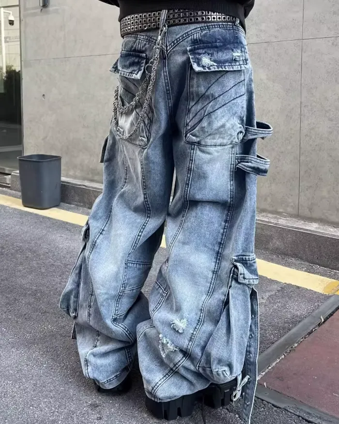 Y2k aesthetic jeans "Hakusan" - Image 4