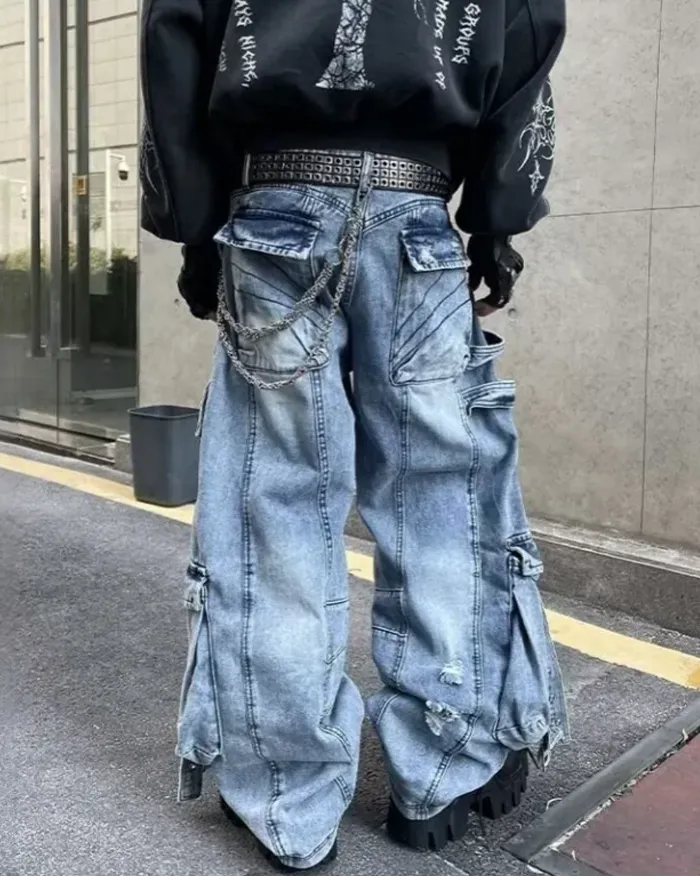 Y2k aesthetic jeans "Hakusan" - Image 6