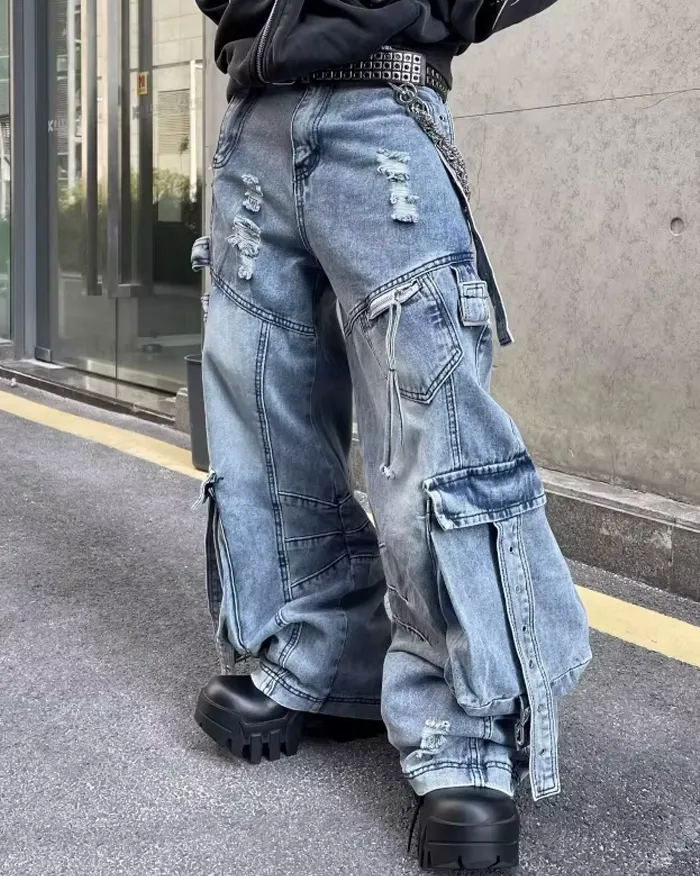 Y2k aesthetic jeans "Hakusan" - Image 7