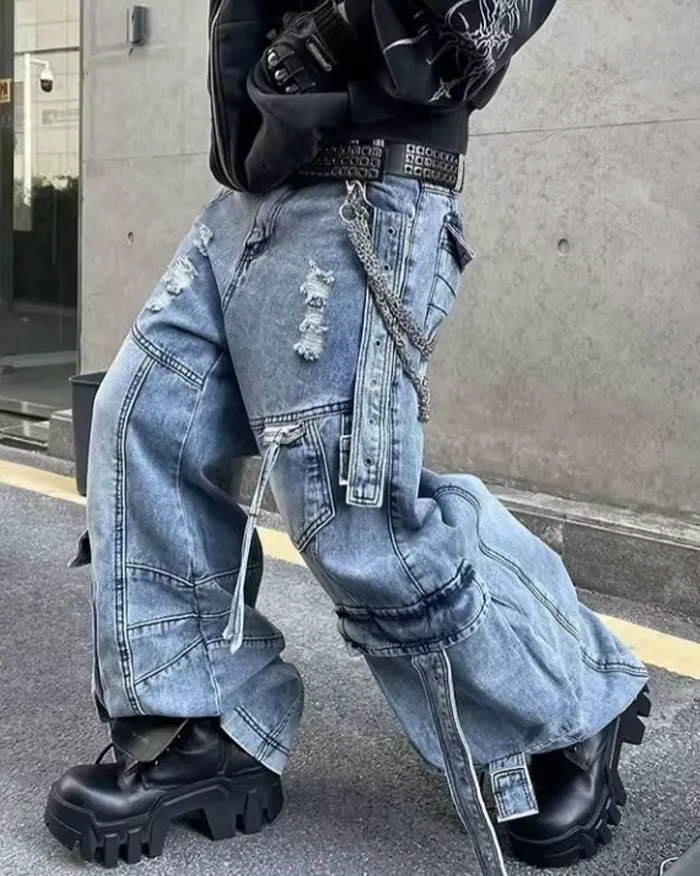Y2k aesthetic jeans "Hakusan" - Image 8