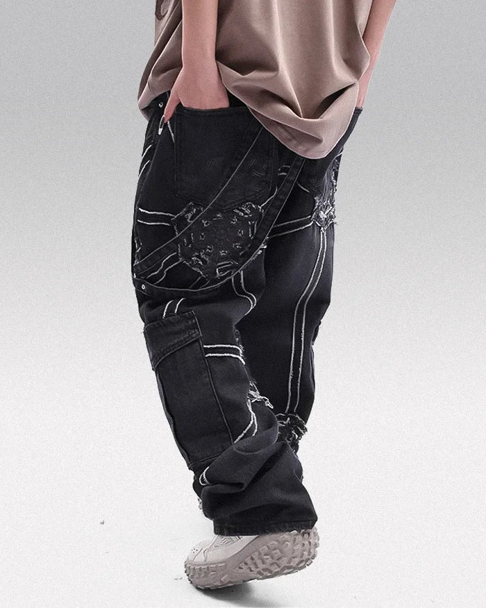 Y2k jeans with suspenders "Joso" - Image 3