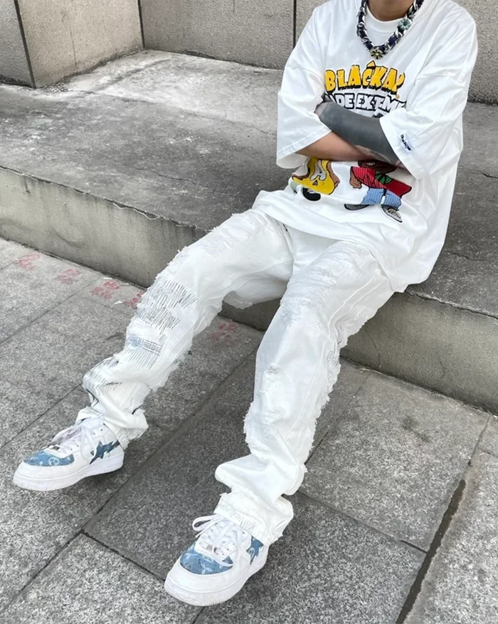 Y2k white jeans "Kasama" - Image 3