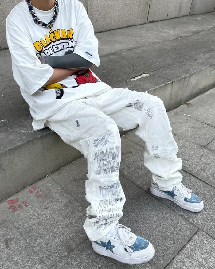 Y2k white jeans "Kasama" - Image 4